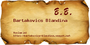 Bartakovics Blandina névjegykártya